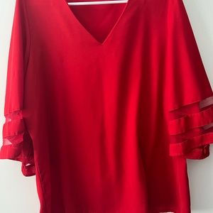Red Blouse with wide sleeves